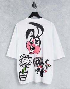 Белая oversized-футболка с принтом "Green Day" ASOS DESIGN-Белый