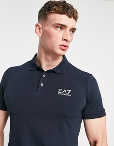Темно-синяя футболка поло с логотипом Armani EA7 Core ID-Темно-синий