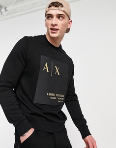 Черный свитшот с логотипом Armani Exchange-Черный цвет