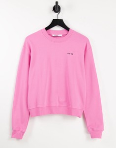 Розовый свитшот с принтом логотипа NA-KD-Розовый цвет