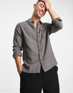 Коричневая рубашка в клетку Topman-Коричневый цвет
