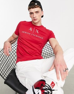Красная футболка с логотипом Armani Exchange-Красный
