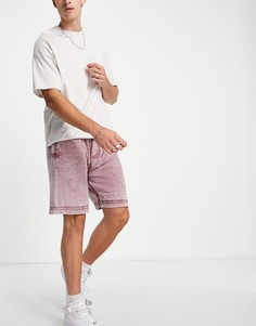 Шорты с эффектом кислотной стирки Another Influence-Красный