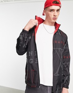 Черная куртка с принтом Armani Exchange-Черный цвет