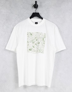 Белая футболка с камуфляжным принтом в стиле oversized River Island-Белый
