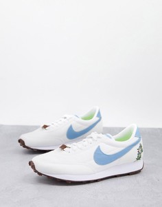 Бело-синие кроссовки с цветочной вышивкой Nike Daybreak MOVE TO ZERO-Голубой