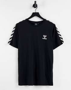 Черная классическая футболка с шевронным узором Hummel-Черный цвет