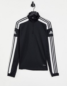 Черный свитшот с короткой молнией adidas Football Squad 21-Черный цвет