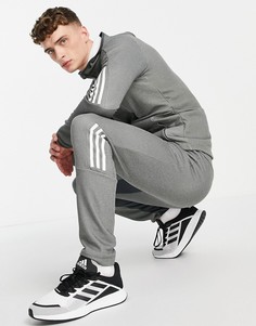 Серые спортивные джоггеры с 3 полосками adidas Training-Серый