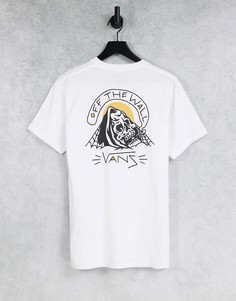 Белая футболка с принтом на спинке Vans Sketchy Web-Белый
