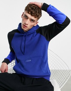 Синий худи в стиле колор блок adidas Originals SPRT-Голубой