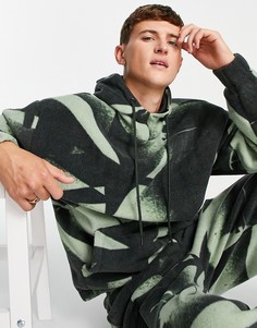 Флисовая oversized-худи со сплошным камуфляжным принтом от комплекта ASOS DESIGN-Разноцветный