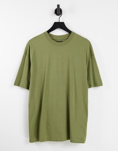 Футболка в стиле oversize цвета хаки Jack & Jones Originals-Зеленый цвет
