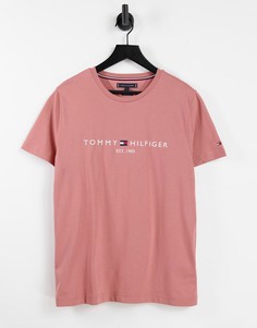 Оранжевая классическая футболка с логотипом Tommy Hilfiger-Оранжевый цвет
