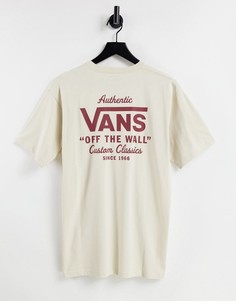 Кремовая футболка с принтом на спине Vans Holder St-Белый