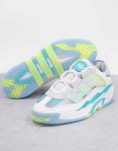 Кроссовки белого/зеленого цвета adidas Originals Niteball-Белый