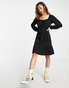 Черное платье с присборенной юбкой Vila-Черный цвет