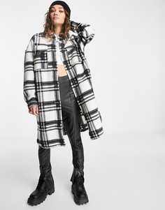 Удлиненная куртка рубашечного кроя в клетку Vero Moda-Разноцветный