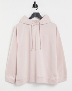 Бледно-розовый оversized-худи Topshop-Розовый цвет