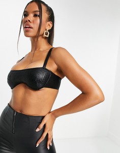 Черный кроп-топ на косточках Saint Genies-Черный цвет