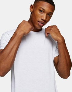 Белая удлиненная футболка Topman-Белый