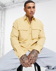 Желтая рубашка в стиле oversized с заниженной линией плеч ASOS DESIGN-Желтый