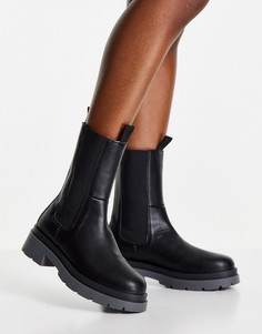 Черные массивные ботинки челси Topshop KYLIE-Черный цвет