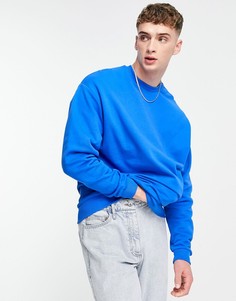 Яркий синий oversized-свитшот ASOS DESIGN-Голубой