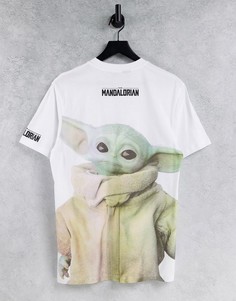 Белая oversized-футболка с принтом "Mandalorian" на спине ASOS DESIGN-Белый