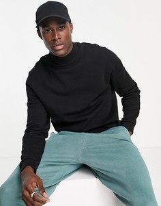 Черный свитшот с высоким воротником ASOS DESIGN-Черный цвет