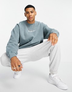 Голубой свитшот с принтом "Amsterdam" Topman