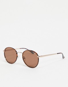 Круглые солнцезащитные очки в черепаховой оправе Quay Australia Omen-Коричневый цвет