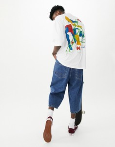 Белая oversized-футболка с большим абстрактным принтом ASOS Daysocial-Белый