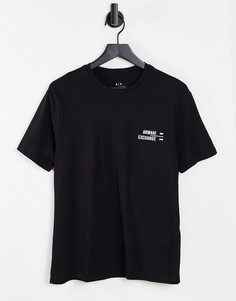 Черная футболка с маленьким текстовым логотипом Armani Exchange-Черный цвет