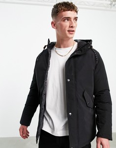 Черная парка с капюшоном Jack & Jones Originals-Черный цвет