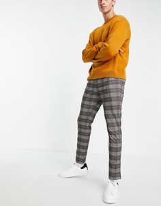 Серые брюки в клетку со шнурком Jack & Jones Intelligence-Серый