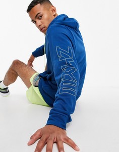 Синий худи на молнии Nike Training Sport Clash-Голубой