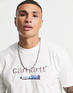 Белая футболка с принтом Carhartt WIP Toothpaste-Белый