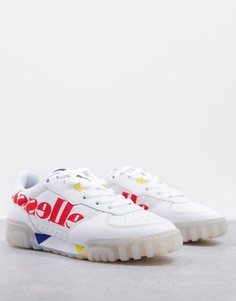 Низкие кожаные кроссовки бело-красного цвета Ellesse-Разноцветный