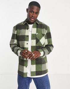 Рубашка цвета хаки в клетку буффало Topman-Зеленый цвет