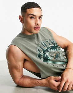 Зеленая oversized-майка с принтом "Court" Topman-Зеленый цвет