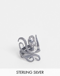 Серебряное кольцо с осьминогом ASOS DESIGN-Серебристый
