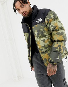 Куртка в стиле ретро с пятнистым принтом The North Face 1996 Nuptse-Зеленый