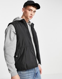 Черный стеганый жилет ASOS DESIGN-Черный цвет