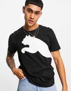 Черная свободная футболка с логотипом Puma-Черный цвет