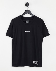 Черная спортивная футболка с большим логотипом Champion-Черный цвет