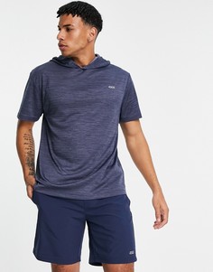 Спортивная футболка свободного кроя с капюшоном ASOS 4505-Темно-синий