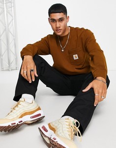 Коричневый oversized-свитшот с карманом Carhartt WIP-Коричневый цвет