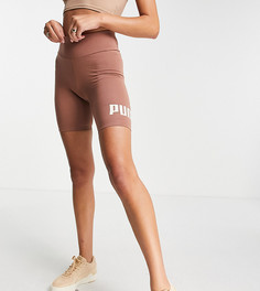 Коричневые шорты-леггинсы с логотипом Puma Essentials-Коричневый цвет