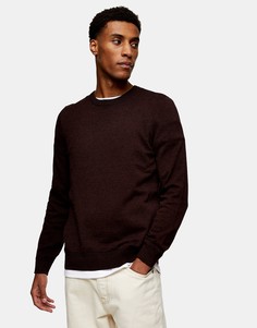 Бордовый вязаный джемпер Topman Twist Essential-Красный